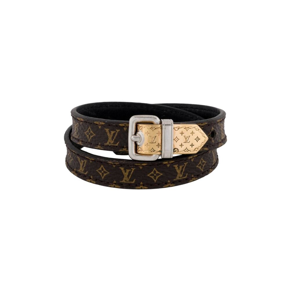 Louis Vuitton Brown 'Fasten Your LV' Monogram Wrap Bracelet